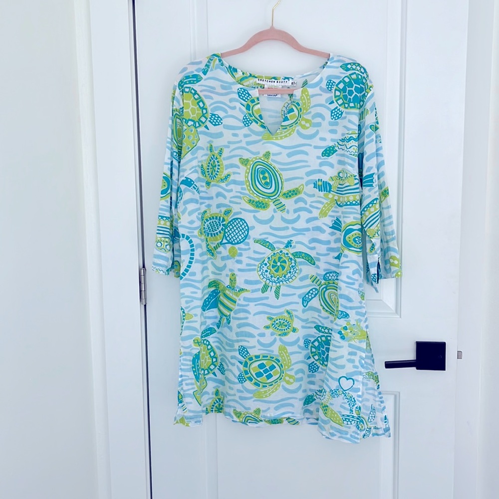 Gretchen Scott turtle time tunic size XL